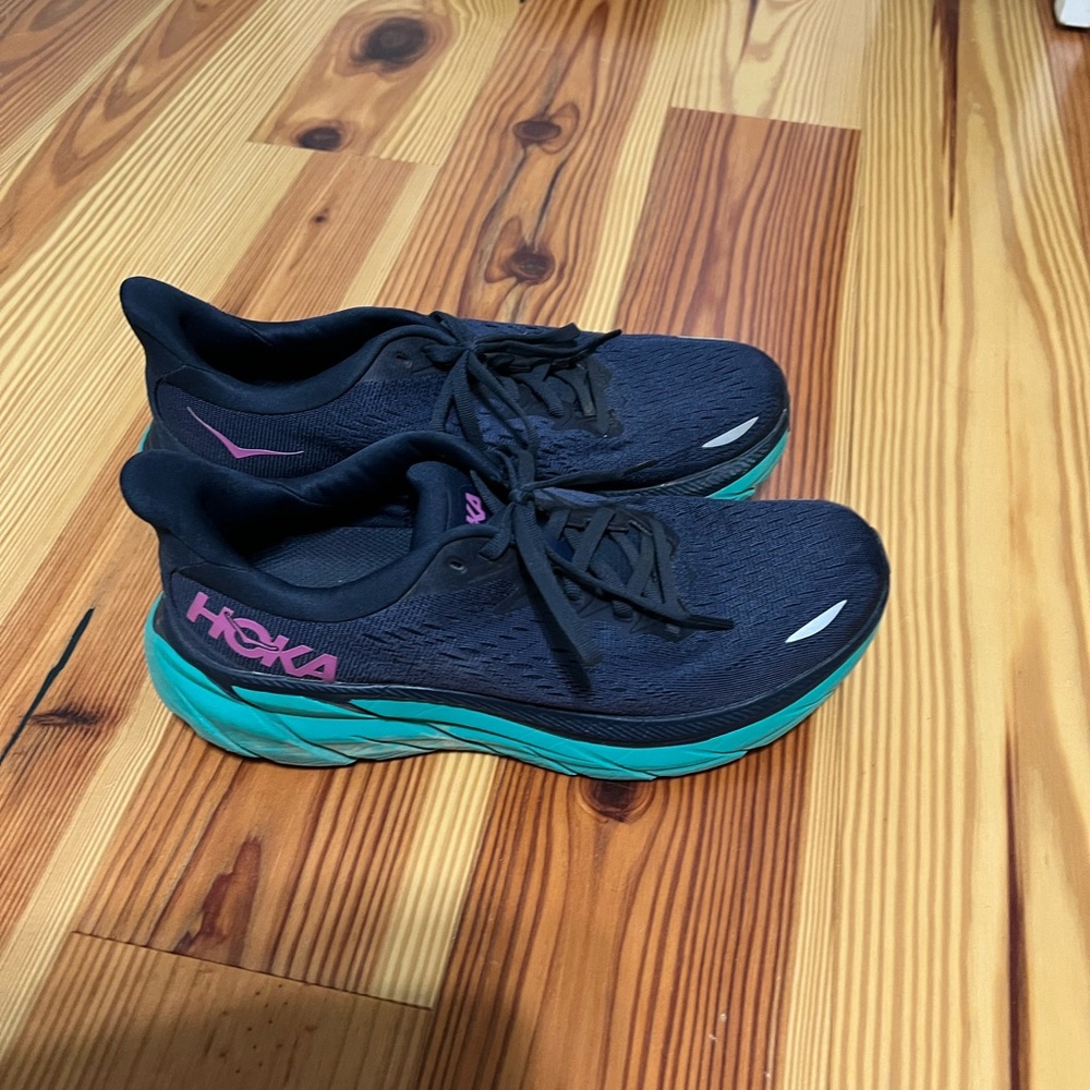 Hoka Black and Green Athletic Shoes for Performance